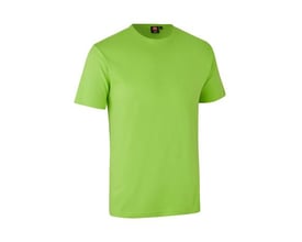 Limegrøn T-shirt i størrelse L fra ID Identity, fremstillet i blød interlock antipillingkvalitet med rund hals.