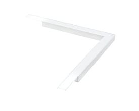 SG Armaturen Stripline hvid profil til påbygget hjørne med integreret lysleder på hvid baggrund.