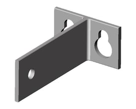 ABB Vægbeslag FV i galvaniseret stål til tekniske og kabelskabe med en rund og to nøglehulsformede åbninger.