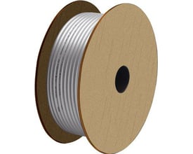 Festo trykluftslange PUN-6X1-SI-500 på en træspole, sølvfarvet slange med 6 mm udvendig diameter.