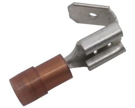 Elpress rød spademuffe med afgrening til 0,5-1,5mm² Cu-leder og 6,3x0,8mm spadestik.