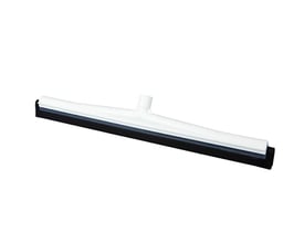 Roliba gulvskraber i hvid plast med dobbelt skrabeblad og 600 mm arbejdsbredde, set skråt forfra uden skaft.