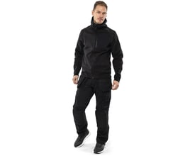 Fristads sweatjakke 7831 GKI i sort, størrelse 3XL, vist forfra på model med hætte og lynlåslukning.