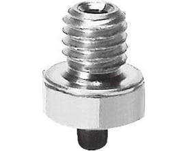 Festo vakuumsuger VAS-2-M3-NBR med M3 gevind og rund flad sugekop på 2 mm, fremstillet i metal og sort gummi.