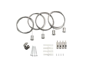 SG Armaturen Sense Surface wiresæt indeholdende fire justerbare stålwiresæt og monteringsdele som skruer og rawplugs.