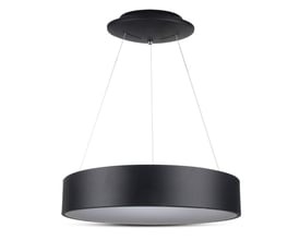 V-Tac Pro pendel i sort, 20W, med en cylindrisk lampeskærm og metalophæng på hvid baggrund.