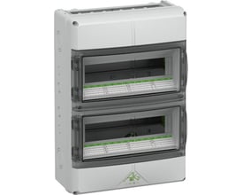 Spelsberg gruppetavle AK-F, 28 modul, med PE/N, IP65, fremstillet af UV-bestandig polycarbonat med gennemsigtige låger.