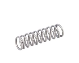 Assa Abloy reservedelsfjeder til model 672, vist skråt fra siden med spiralformede vindinger.