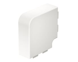OBO Bettermann WDK fladvinkel i perlehvid til 60 x 150 mm kabelkanaler, med rene, afrundede kanter og monteringsklips.