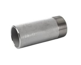 Syrefast svejsenippel af poleret AISI 316 stål, 2" BSPT gevind og 100 mm længde, PN16.