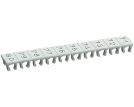 Wieland mærke stribe 9705A/5/10B med numrene 71-80 i hvid med sort skrift, 5 mm bred.