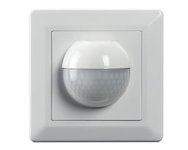 Niko bevægelsessensor PIR 180°, planforsænket i hvid ramme til vægmontering, kompatibel med Euro 41-204.