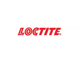 Loctite logo i rød skrift med hvid baggrund, tydeligt brandingsbillede.
