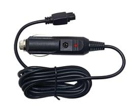 Teltonika reserve strømforsyning til RUT2-8-9 serien, sort cigarettænder-stik med LED-indikator og kabel.