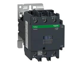 Schneider Electric TeSys D kontaktor LC1D80BD 80A 24V DC med 1NO+1NC kontakter, tydeligt mærket med L1, L2, L3 og T1, T2, T3 terminaler.