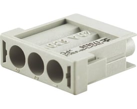 Weidmüller 3-polet Han-Indsats med modular design til crimp-ben, grå plast, med synlig mærkning 40A 630V.
