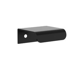 Svedbergs S5 greb i matsort, 40x12x38 mm, med afrundet grebsdel og hul til montering.