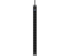 PowerWalker PDU PHB21 strømskinne med 16 stk C13 stik og et IEC C20 input i sort metal.