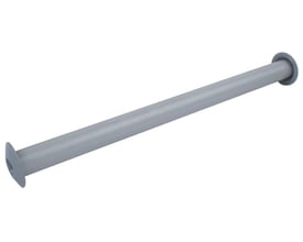 Karfa rosetbøsningssæt til gas i grå ABS, 400mm langt og 18mm diameter, vist diagonalt fra siden på hvid baggrund.