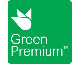 Schneider Electric Green Premium logo med hvid tulipanformet ikon på grøn baggrund.