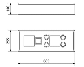 Robust gummifod til byggepladshegn på 26 kg, lavet af genbrugsgummi med udskæringer til fastgørelse.