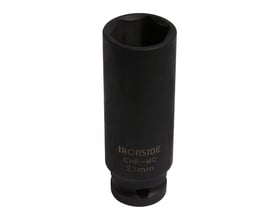 Lang, sort Ironside-krafttop med indvendig sekskant på 24 mm og 1/2" firkanttilslutning, set skråt oppefra.
