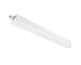 Nordlux Oakland 60 LED armatur i hvid plast, et enkelt armatur med 63,2 cm længde, præsenteret på hvid baggrund.