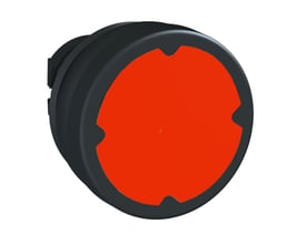 Schneider Electric Harmony XB5 trykknaphoved med Ø37 mm rød betjeningsflade og Ø22 mm monteringsdiameter.
