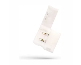 SpectrumLED S-S RGB LED-stripforbindelse til 10 mm strips, vist åben med synlige metalterminaler.