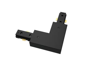 Sort Philips EasyLink L-stik til venstretilslutning med 90° vinkel, set skråt ovenfra med synlige kontaktflader.