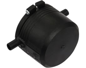 Georg Fischer ELGEF Plus 32 mm el-slutmuffe i sort PE100 SDR11 med svejseindikator og 4 mm stik.