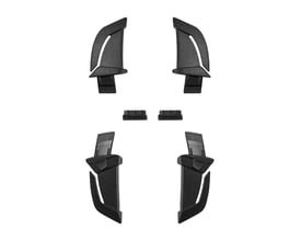 Kask Zenith X selvlysende lampeclips i sort, vist fra flere vinkler sammen med små fastgørelsesdele.