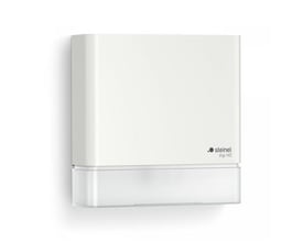 Steinel IS 180 digi bevægelsessensor i hvid med et moderne, firkantet design og en gennemsigtig sensorbund.