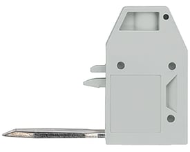Siemens grå udtagsterminal til 10 mm2 kabel med snap-on tilslutning og fuldisolering for 1000 V.