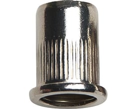 MFX blindnittemøtrik M6 x 16 mm, rustfri A4, med fladt, rundt hoved og riflede sider for bedre greb.