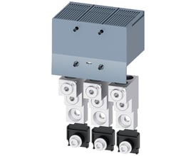 Siemens lederklemme TA2.4 i grå med hvide tilslutningsklemmer til 2 x 70-300 mm² kabler.