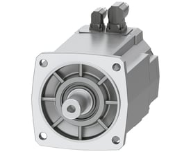 Siemens SIMOTICS S-1FK2 CT servomotor med 27 Nm drejningsmoment og 4 kW effekt, vist med aksel og monteringsflange.