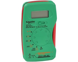 Detaljeret billede af Thorsman digitalt multimeter IMT23112, der viser drejekontakt til måling af strøm, spænding og modstand.