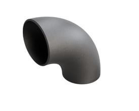 Grå 90° bøjning i P235GH 3D stål med dimensionerne 108,0 x 3,6 mm, isoleret på hvid baggrund.