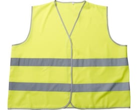 Mascot Weyburn fluorescerende gul sikkerhedsvest med to horisontale reflekser og grå kantbånd. Vesten har V-hals og velcro lukning.