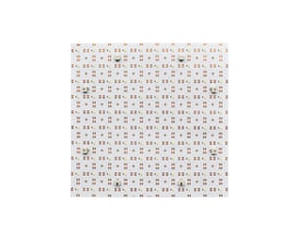 Bagside af foldbar LED ark, 25x25 cm, med kobber printbaner og monteringspunkter, klar til installation.