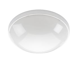 SG Armaturen Orion LED loftarmatur i hvid med opal skærm, 10W, 3000K, sensor og trådløs funktion, monteret på hvid baggrund.