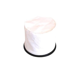 Standardfilter til Ghibli WD 50 P, 35l med ring i hvidt filtermateriale og sort kant.