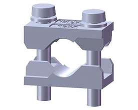 Siemens prismeterminal 16-95 mm² for NH00 sikringslastafbryder med skrueterminal, isoleret lysegrå plastik.