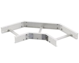 Wibe Mita hjørnestykke 90° til LM100 kabelbakker, 400 mm i længden og R3 radius, hvid PC1-finish.