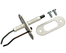 Vaillant tændelektrode til ecoTEC-gaskedel, type 090709, med hvid isolator, metalbeslag og to skruer.
