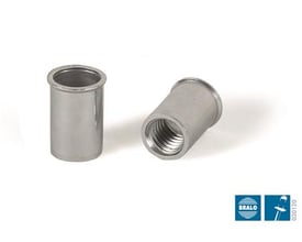 Bralo gevindnitte i stål, M5 x 11,5 mm, med undersænket hoved, vist som to enheder på en hvid baggrund.