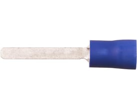 Elpress isoleret flad stiftkabelsko i blå polycarbonat til 1,5-2,5mm² kobberleder med fortinnet ende.