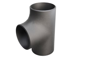 T-stykke i p235gh stål med dimensionerne 76,1 x 2,9 mm, viser en standard tee-form med tre lige rørforbindelser.