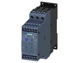Siemens Sirius S0 softstarter med 12,5A, 5,5kW og 200-480V AC spænding, med skrueterminaler og IP20 kapsling.
